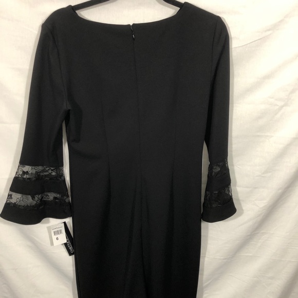 Chetta B Black Dress w/ laced sleeve - Picture 7 of 9
